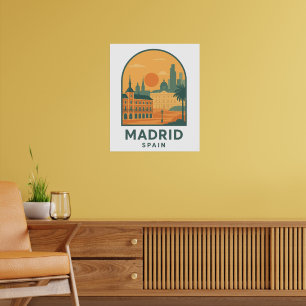 Affiche Madrid Vintage Espagne Voyage – Ville Rétro