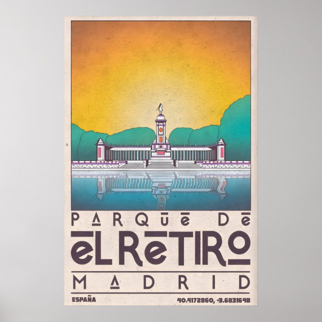 Affiche Madrid Wall Art Print Parque de El Retiro (Devant)