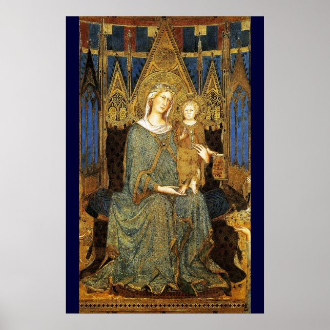Affiche MAESTA, VIERGE À L'ENFANT par Simone Martini (Devant)