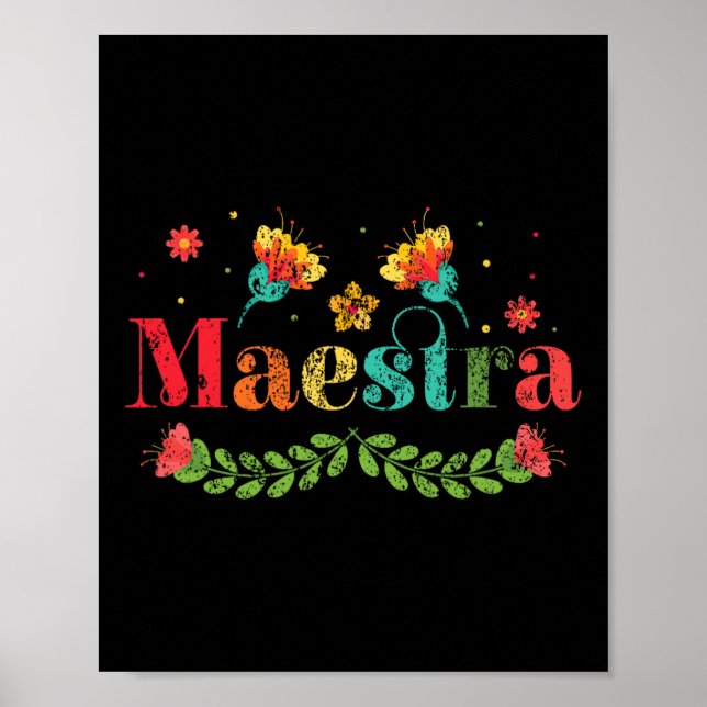 Affiche Maestra Spanish Teacher Multilingual Bilingual Tea (Devant)