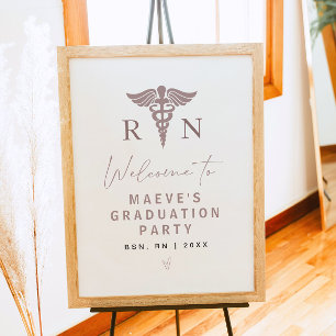 Affiche MAEVE Rose Gold Infirmière Bienvenue à la remise d