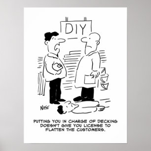 Affiche Magasin de détail Superstore Travailleur et gestio