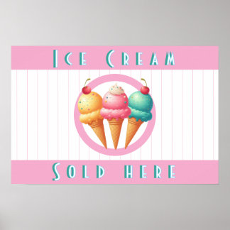 Affiche Magasin de glaces coloré