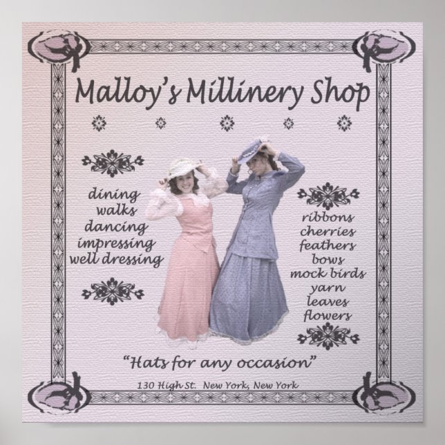 Affiche Magasin de la Millinery de Malloy (Devant)