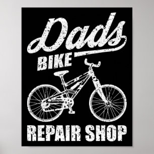 Affiche Magasin de réparation de vélos Papa drôle de vélo