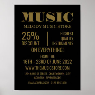 Affiche Magasin d'instruments de musique élégant