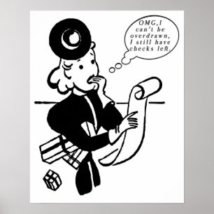 Affiche Magasinez une femme rétro avec une citation financ