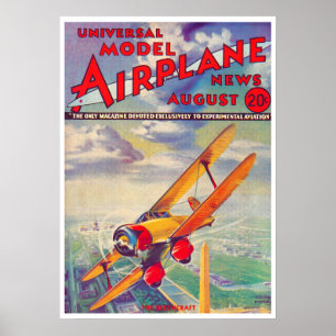 AFFICHE MAGAZINE 1934 : MODEL AIRPLANE NEWS