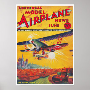 AFFICHE MAGAZINE 1934 : MODEL AIRPLANE NEWS