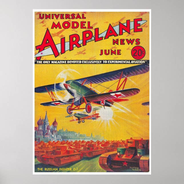 AFFICHE MAGAZINE 1934 : MODEL AIRPLANE NEWS (Devant)