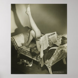 Affiche Magazine de lecture de femme