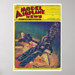 AFFICHE MAGAZINE DE NOUVELLES D'AVION MODÈLE 1931