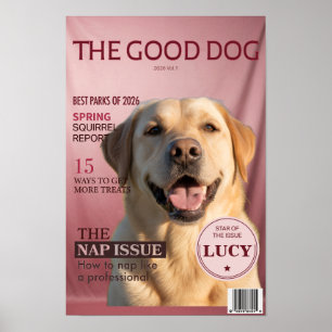 Affiche Magazine de photo de chien personnalisé Cadeau pou