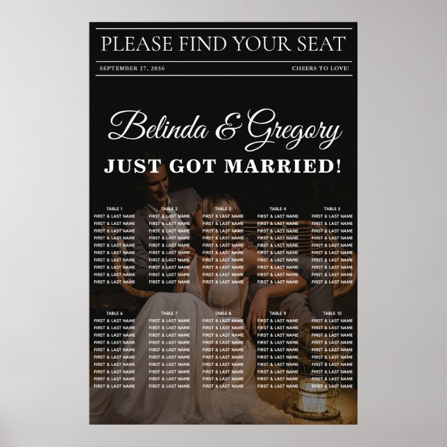 Affiche Magazine Editorial Photos Mariage Seating Chart (Devant)