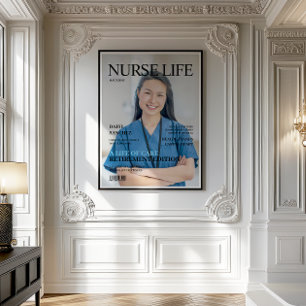 Affiche Magazine Photo Personnalisé Cadeau de Retraite Inf