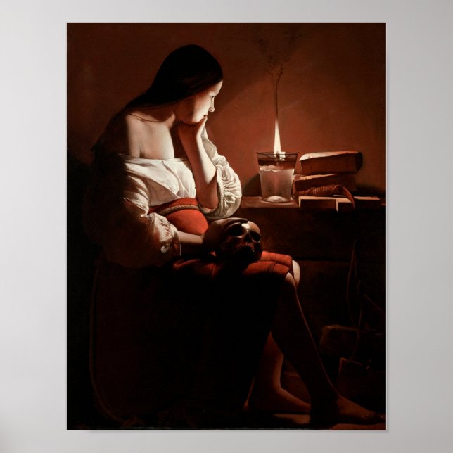 Affiche Magdalene avec la flamme fumante, La Tour (Devant)