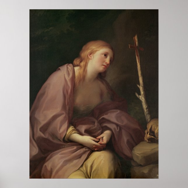 Affiche Magdalene pénitente | c.1765 (Huile sur toile) (Devant)