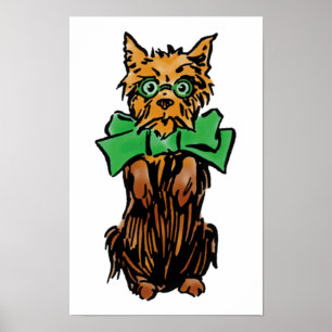 Affiche Mage de l'Oz vintage Toto Chien avec un nœud vert