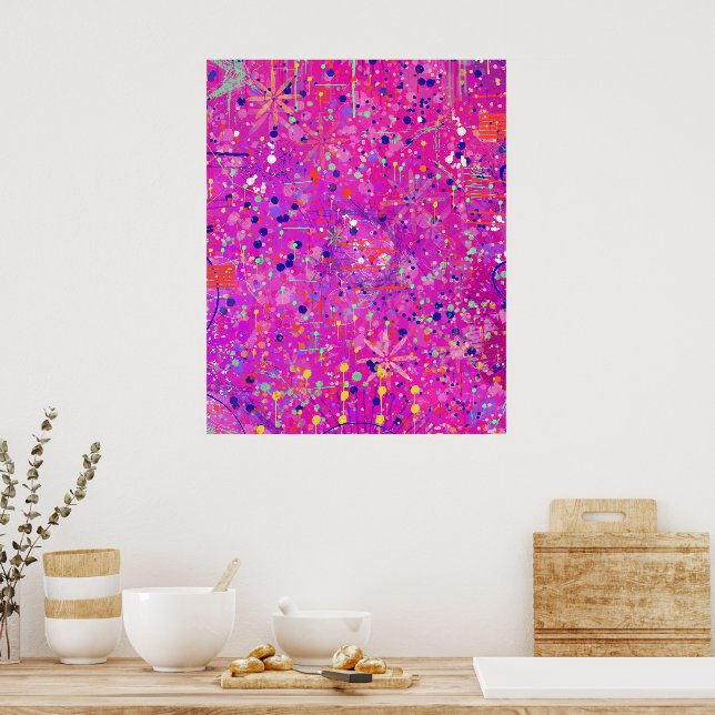 Affiche Magenta Jubilee Abstract Print  (Cuisine)