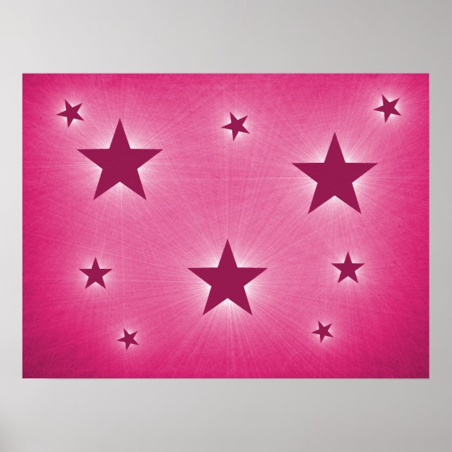 Affiche Magenta Stars in the Night Sky (Devant)