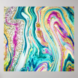 Affiche Magic Marbling : Metallic Paint Design.