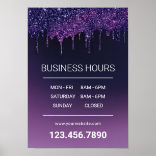 Affiche Magic Purple Drives Beauté Salon Spa Heures d'ouve