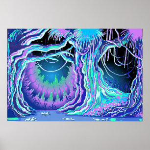 Affiche Magic Tale Blacklight Forest Arrière - plan