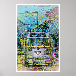 Affiche Magic vintage tramway de Market St San Francisco