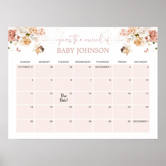 Affiche Magical Fairy Garden Devinez Le Calendrier Date D' (Devant)