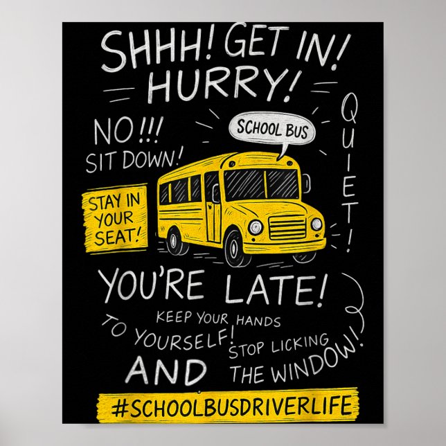 Affiche Magical School Bus Driver Last Day Of School Bus D (Devant)