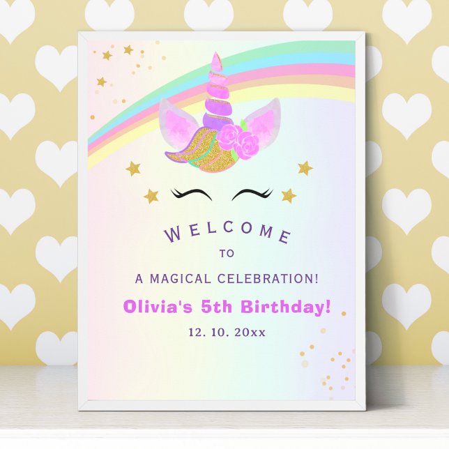 Affiche Magical Unicorn Birthday Party for Girl (Créateur téléchargé)