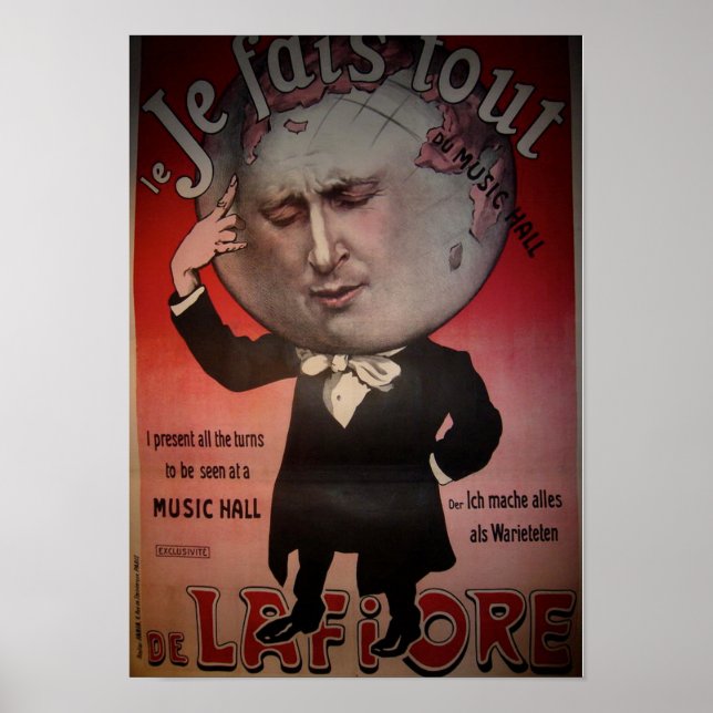 Affiche Magicien avec une grosse tête (Devant)