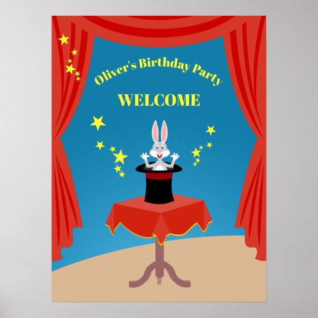 Affiche Magicien Boy Show Fête d'anniversaire (Devant)