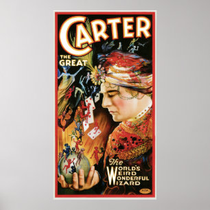 Affiche Magicien vintage Carter le grand