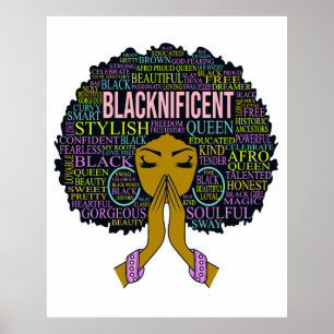 Affiche Magie Blacknificent Black Queen Melanin Sista Girl
