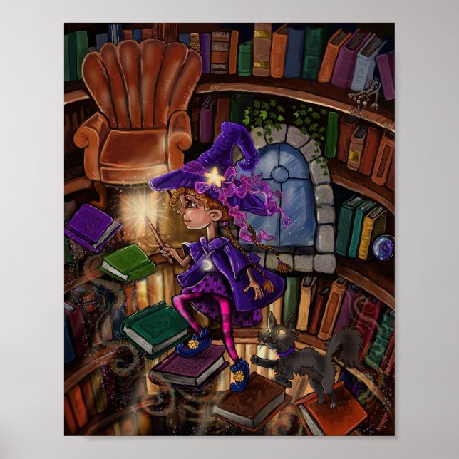 Affiche Magie dans la bibliothèque (Devant)