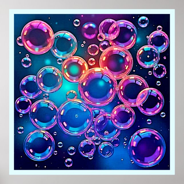 Affiche Magie de bulle rose pourpre (Devant)