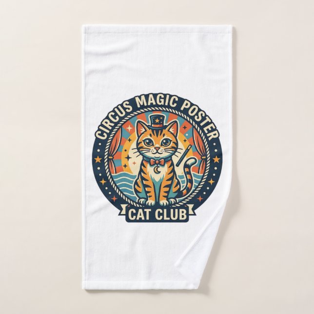 Affiche Magie de Cirque Chat Mignon Design - Cirqu (Serviette à main)