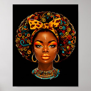Affiche Magie de fille noire Afro Mélanine Reine Afro-Amér