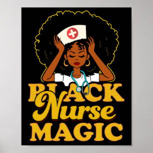 Affiche Magie de la fille noire ! Cadeau pour femme noire 