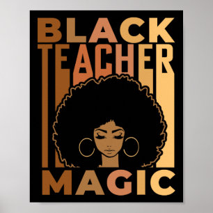 Affiche Magie de l'enseignant noir Mois de l'histoire des