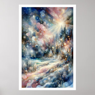 Affiche Magie de neige et merveille Impressionniste Abstra
