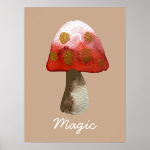 Affiche Magie de Toadstool de champignon rouge
