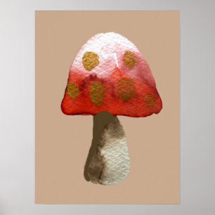 Affiche Magie de Toadstool de champignon rouge