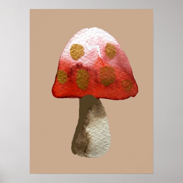 Affiche Magie de Toadstool de champignon rouge (Devant)