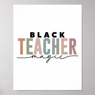 Affiche Magie Inspirante des Enseignants Noirs Fiers de l'
