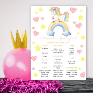 Affiche Magie Unicorne Premier anniversaire Jalon Annivers