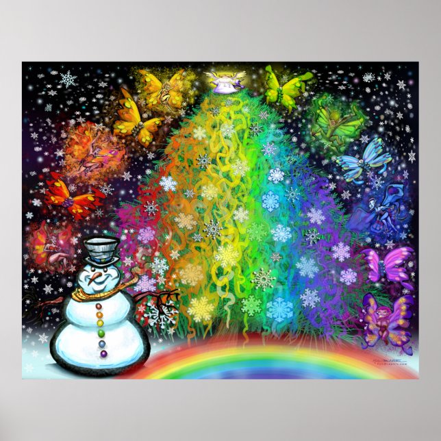 Affiche magique de Noël Arc-en-ciel Pixies (Devant)