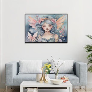 Affiche Magique Florale de Fée Création Artistique par IA 