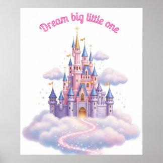 Affiche Magique Rose Princess Castle Girls' Room Custom